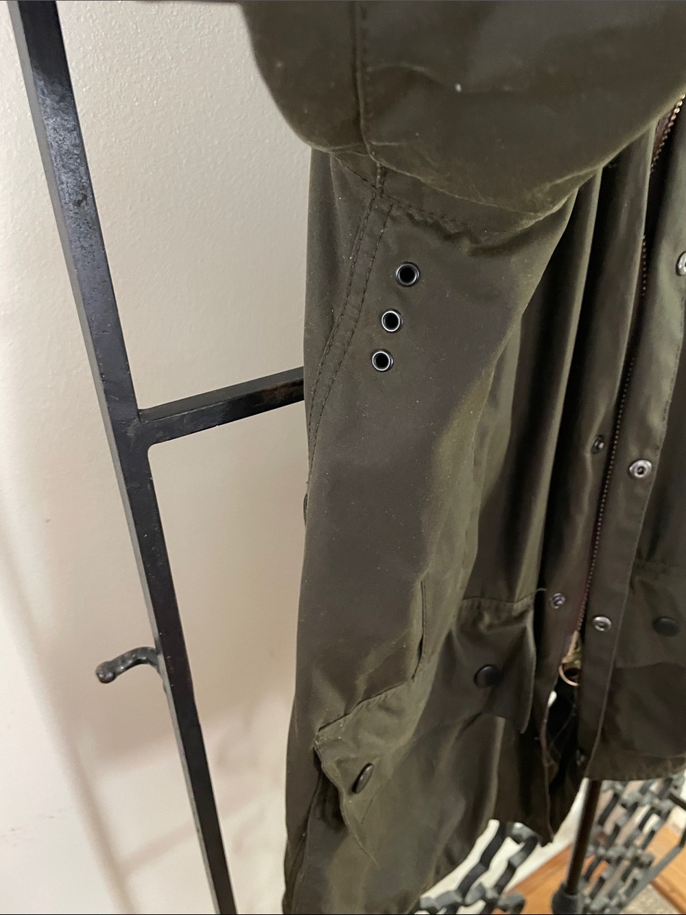 Barbour Olive Green Classic Beaufort Field Jacket with Warm Pile Lining - Picture 13 of 14
